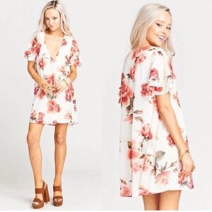 Show Me Your Mumu Disick Rosebud Floral Mini Dress Flowy Spring V-Neck Dress